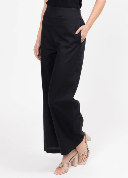 BILLIE THE LABEL - ESSENTIAL WIDE LEG SUIT PANT - BLACK