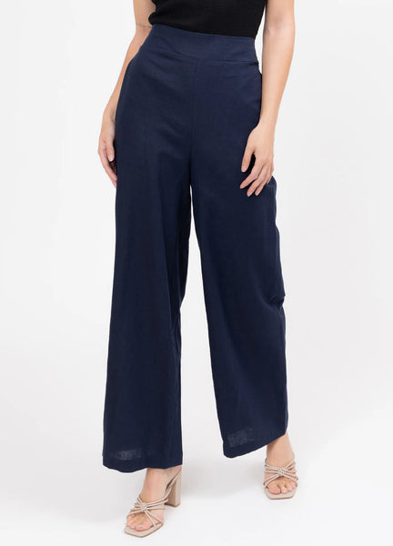 BILLIE THE LABEL - ESSENTIAL WIDE LEG SUIT PANT - NAVY