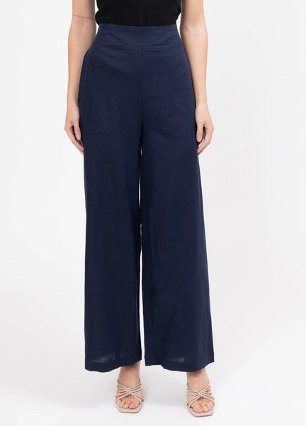 BILLIE THE LABEL - ESSENTIAL WIDE LEG SUIT PANT - NAVY
