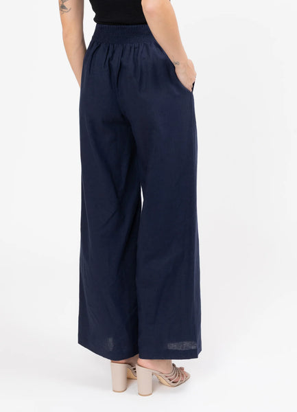 BILLIE THE LABEL - ESSENTIAL WIDE LEG SUIT PANT - NAVY