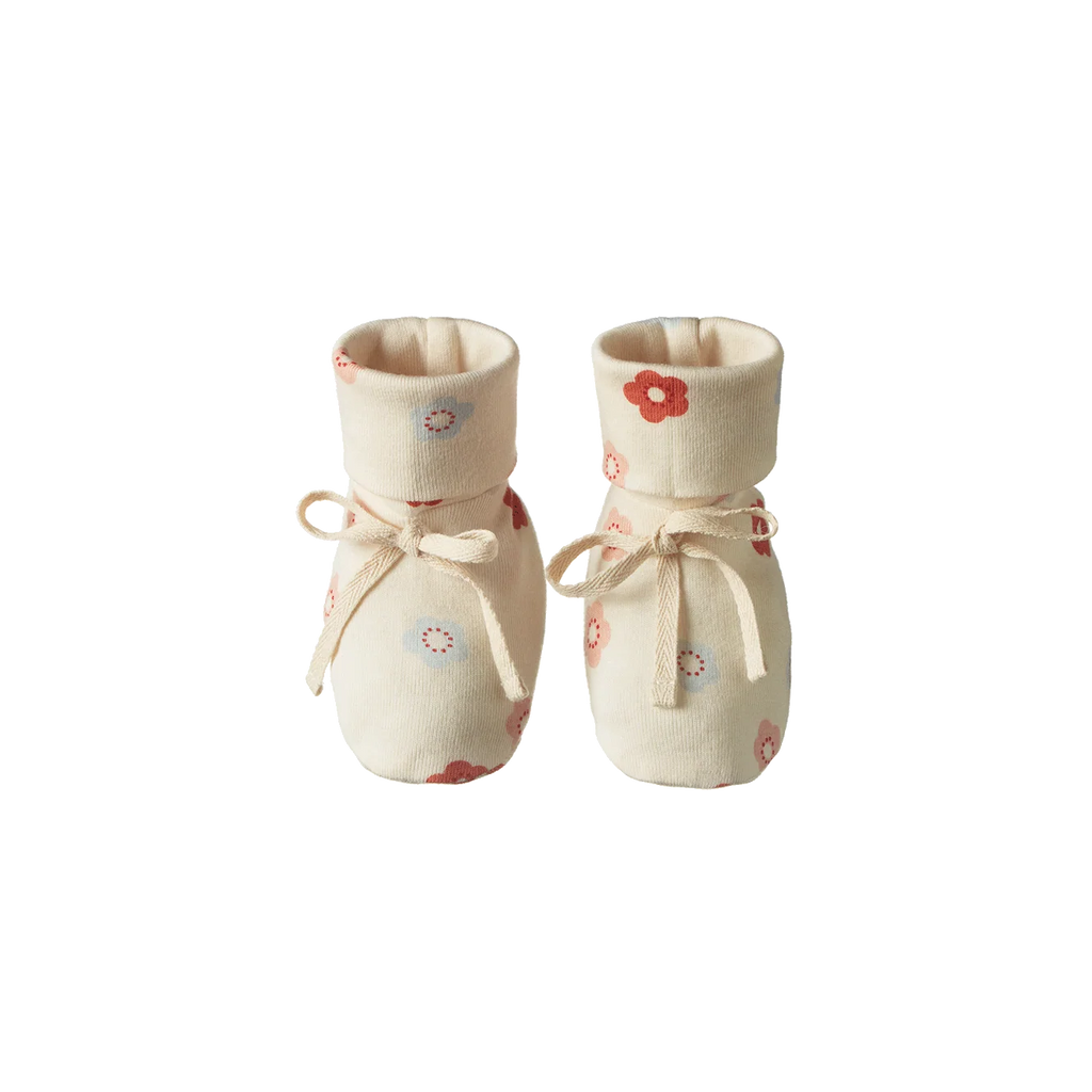 Nature Baby -BOOTIES - PETITE FLORA STAMP PRINT