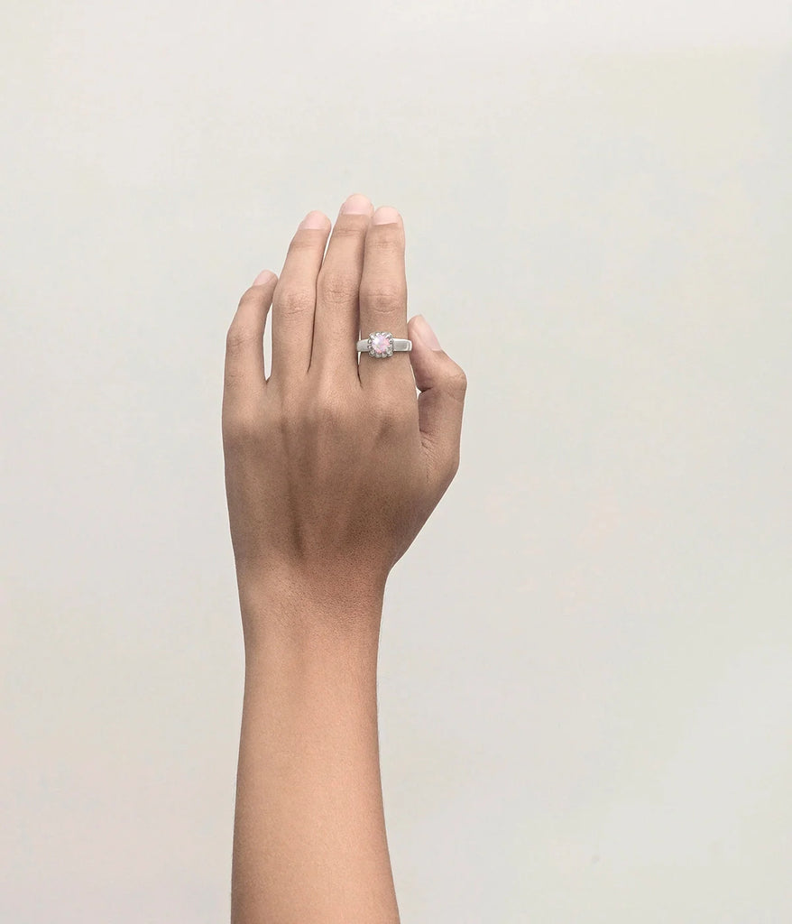 STOLEN BABY CLAW RING - PINK BELLO OPAL