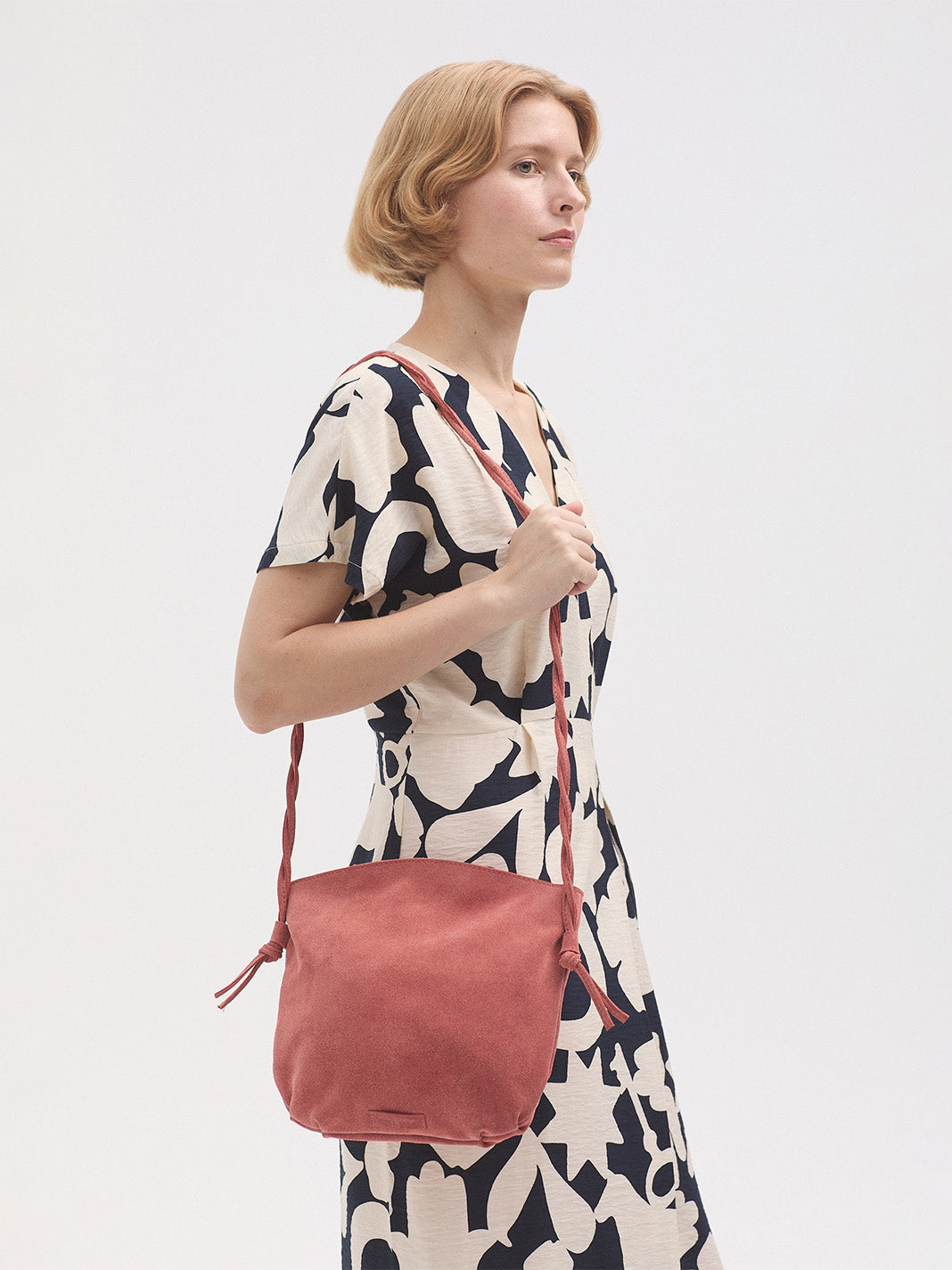 NICE THINGS PALOMA S - BRAIDED STRAP SHOULDER BAG - POWDER PINK