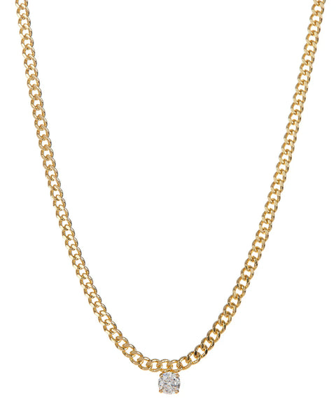 LUV AJ- BARDOT STUD CHARM NECKLACE - GOLD