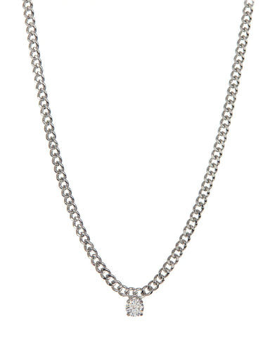 LUV AJ- BARDOT STUD CHARM NECKLACE - SILVER