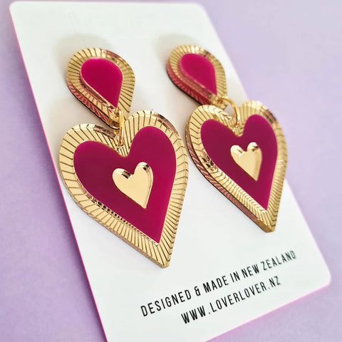 LOVER LOVER FREINA SINGLE DROP - BERRY/GOLD