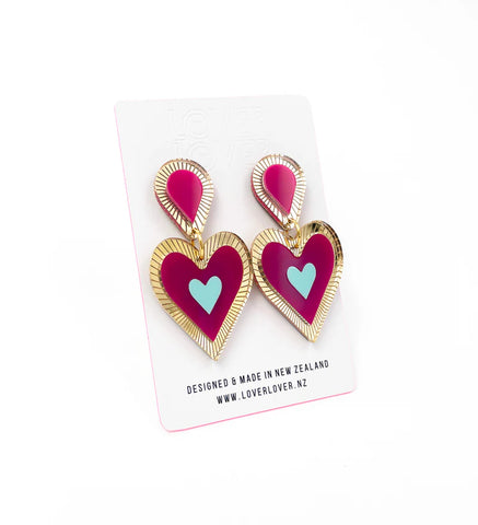 LOVER LOVER FREINA SINGLE DROP - BERRY/SEAFOAM