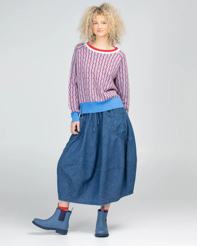 BOOM SHANKER - Guru Skirt -MID WASH DENIM