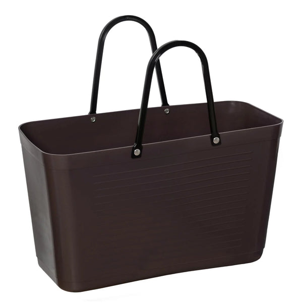 Large BROWN Hinza Bag - Green Plastic