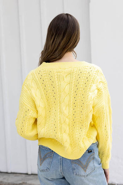 CHARLO - TASH KNIT CARDI - BUTTER YELLOW
