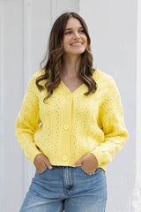 CHARLO - TASH KNIT CARDI - BUTTER YELLOW