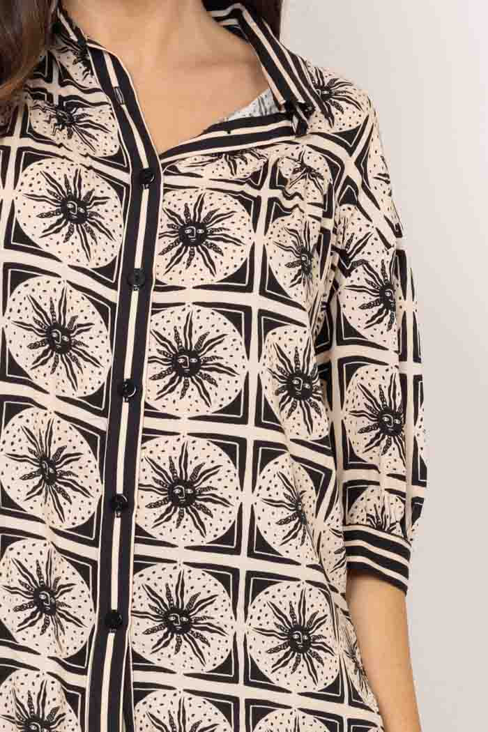 CHARLO - ASHLEY SHIRT - BEIGE PRINT