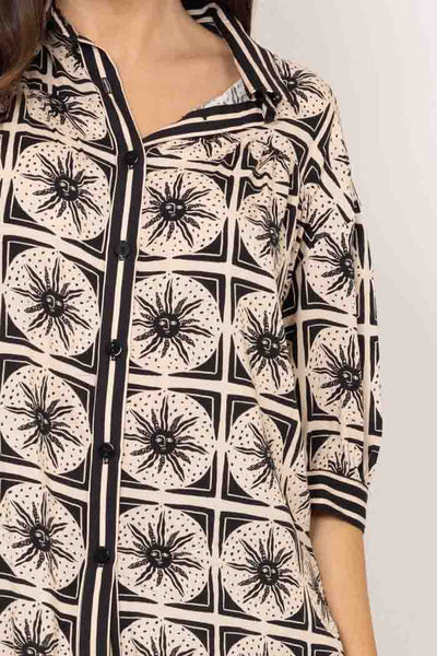 CHARLO - ASHLEY SHIRT - BEIGE PRINT