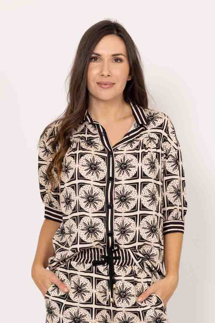 CHARLO - ASHLEY SHIRT - BEIGE PRINT