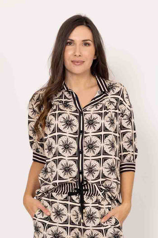 CHARLO - ASHLEY SHIRT - BEIGE PRINT