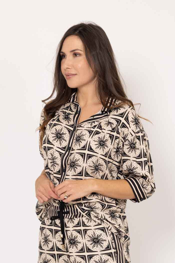 CHARLO - ASHLEY SHIRT - BEIGE PRINT