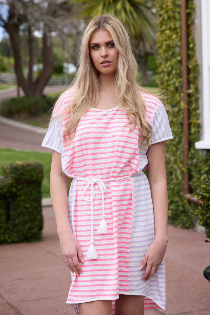 CHARLO - GRACIE T-SHIRT DRESS - FLURO