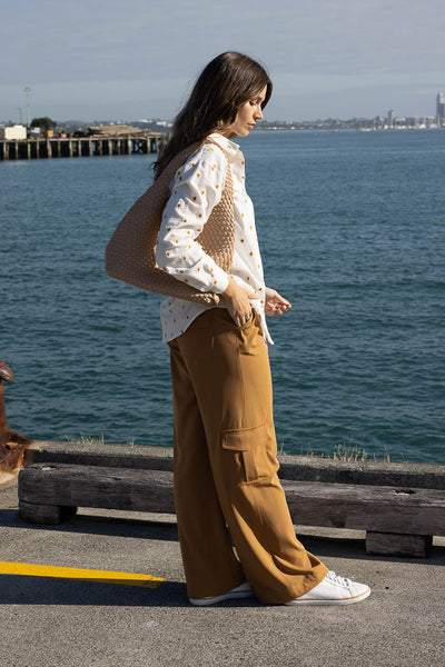 CHARLO - MARGOT EMBROIDERED SHIRT - WHITE