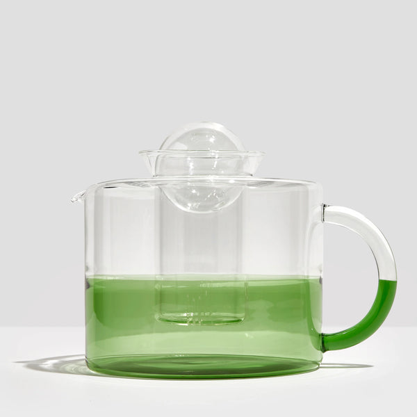 FAZEEK TWO TONE TEAPOT - CLEAR + GREEN