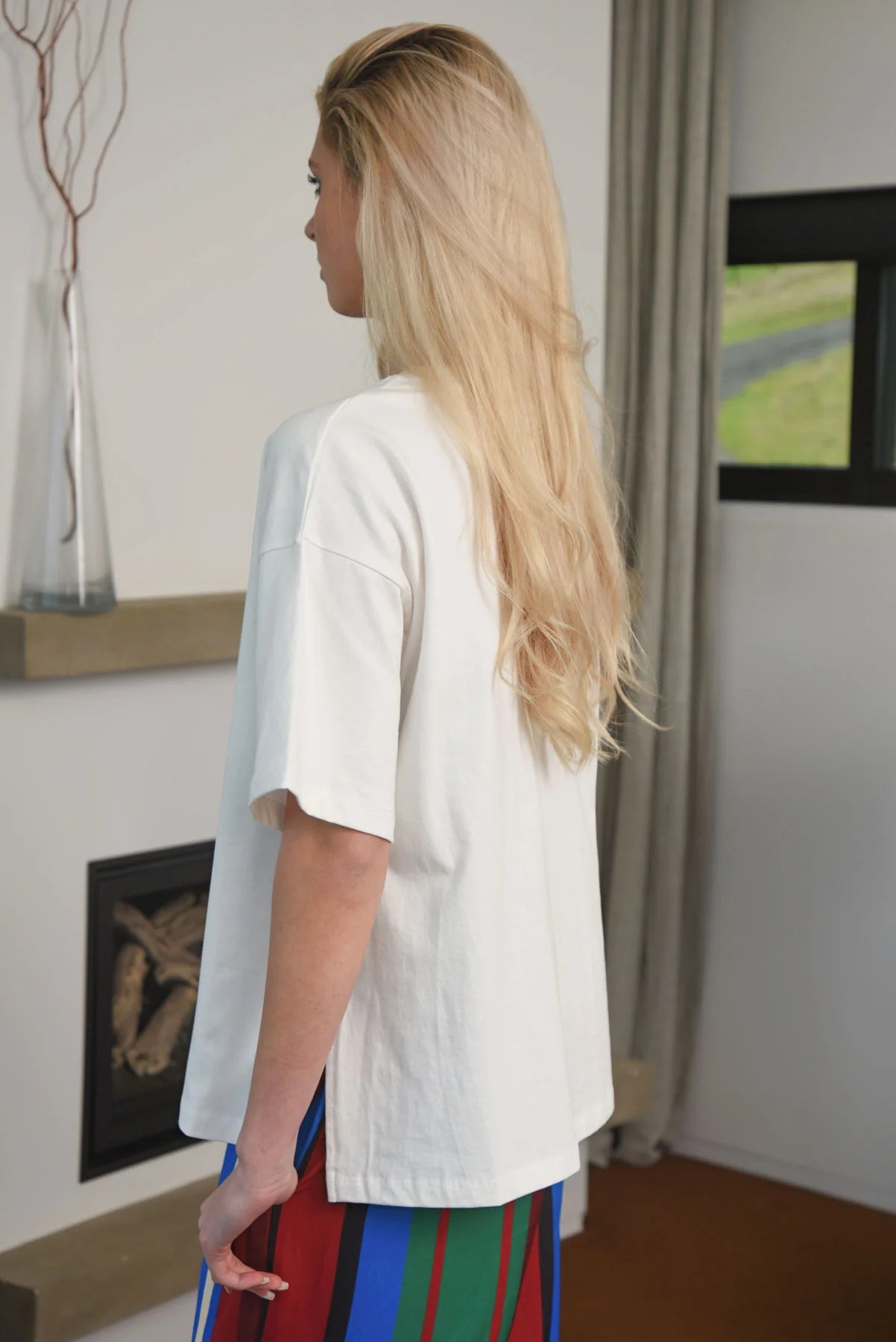 COOPER -  BEADING LADY T-SHIRT - WHITE