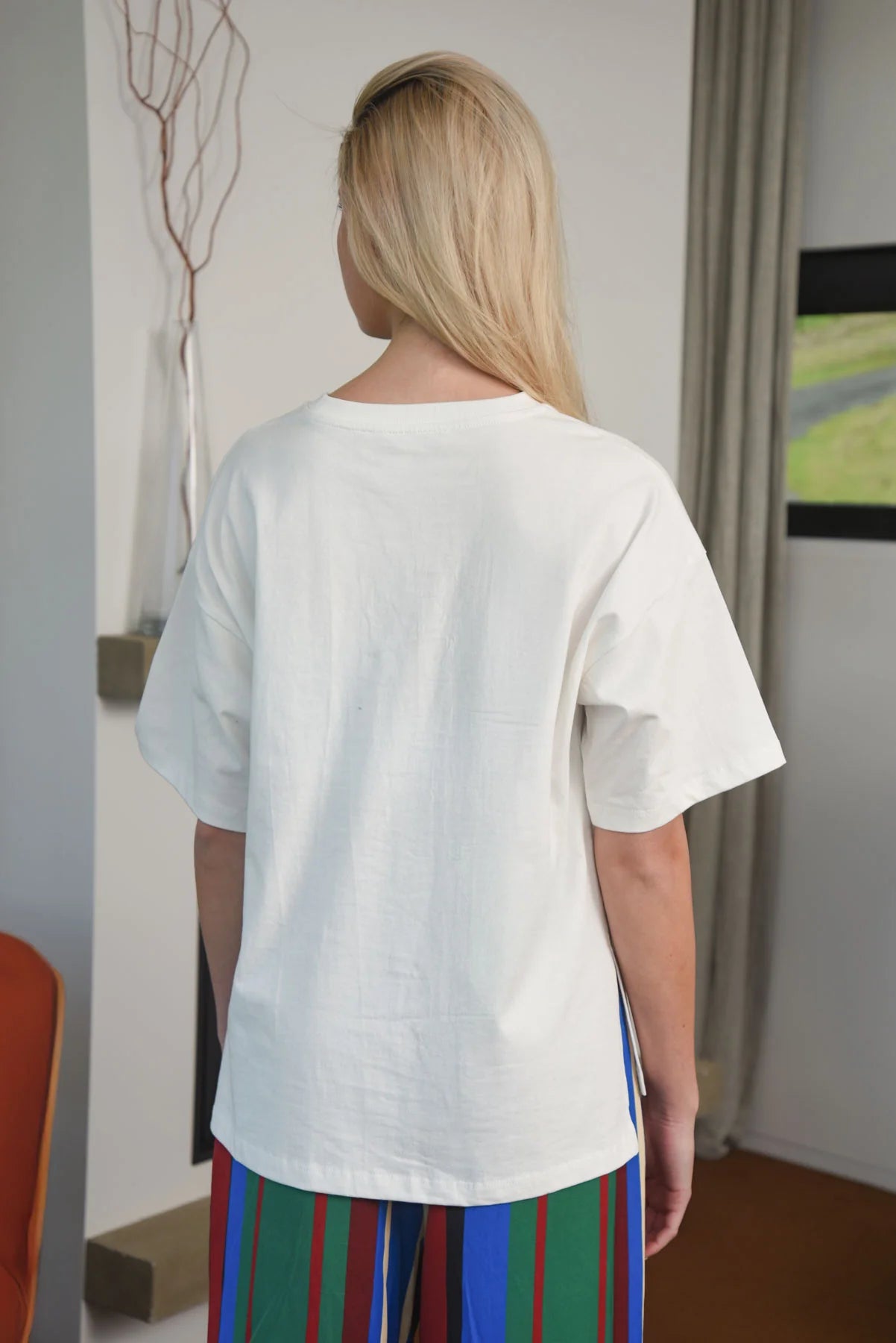 COOPER - BEADING LADY T-SHIRT - WHITE