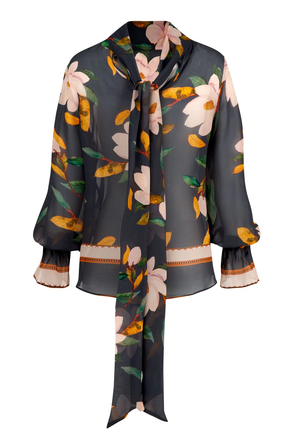 COOPER - A VINTAGE TOP BLOUSE - CHARCOAL FLORAL