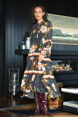 COOPER - CANDY LANE DRESS - CHARCOAL FLORAL