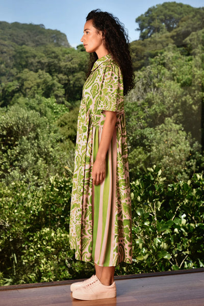 COOPER - MADE FOR EACH OTHER DRESS - BLUSH/GREEN FLORAL