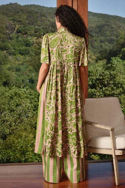 COOPER - MADE FOR EACH OTHER DRESS - BLUSH/GREEN FLORAL