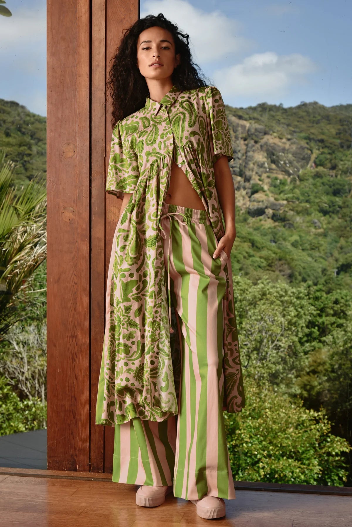 COOPER - MADE FOR EACH OTHER DRESS - BLUSH/GREEN FLORAL