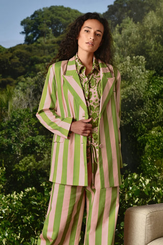 COOPER - BLAZER OF GLORY JACKET - BLUSH/GREEN STRIPE