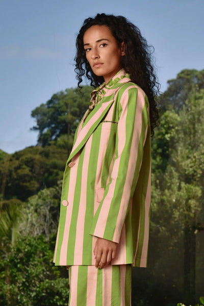 COOPER - BLAZER OF GLORY JACKET - BLUSH/GREEN STRIPE