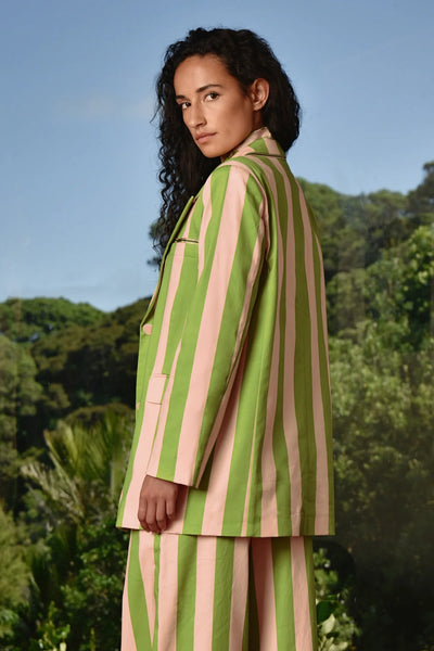 COOPER - BLAZER OF GLORY JACKET - BLUSH/GREEN STRIPE