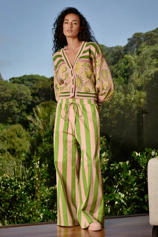 COOPER - SEVILLE STROLLS PANT - BLUSH/GREEN STRIPE