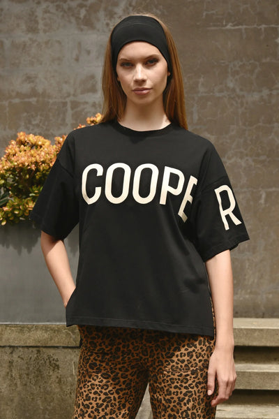 COOPER - LEFT HANGING T-SHIRT - BLACK