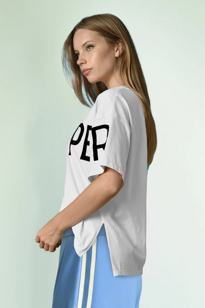 COOPER - LEFT HANGING T-SHIRT - WHITE