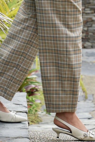COOPER -  OFF TRACK PANT - BROWN CHECK