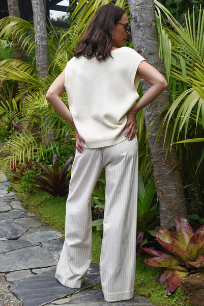 COOPER - RAISE THE BAR PANT - CREAM PINSTRIPE
