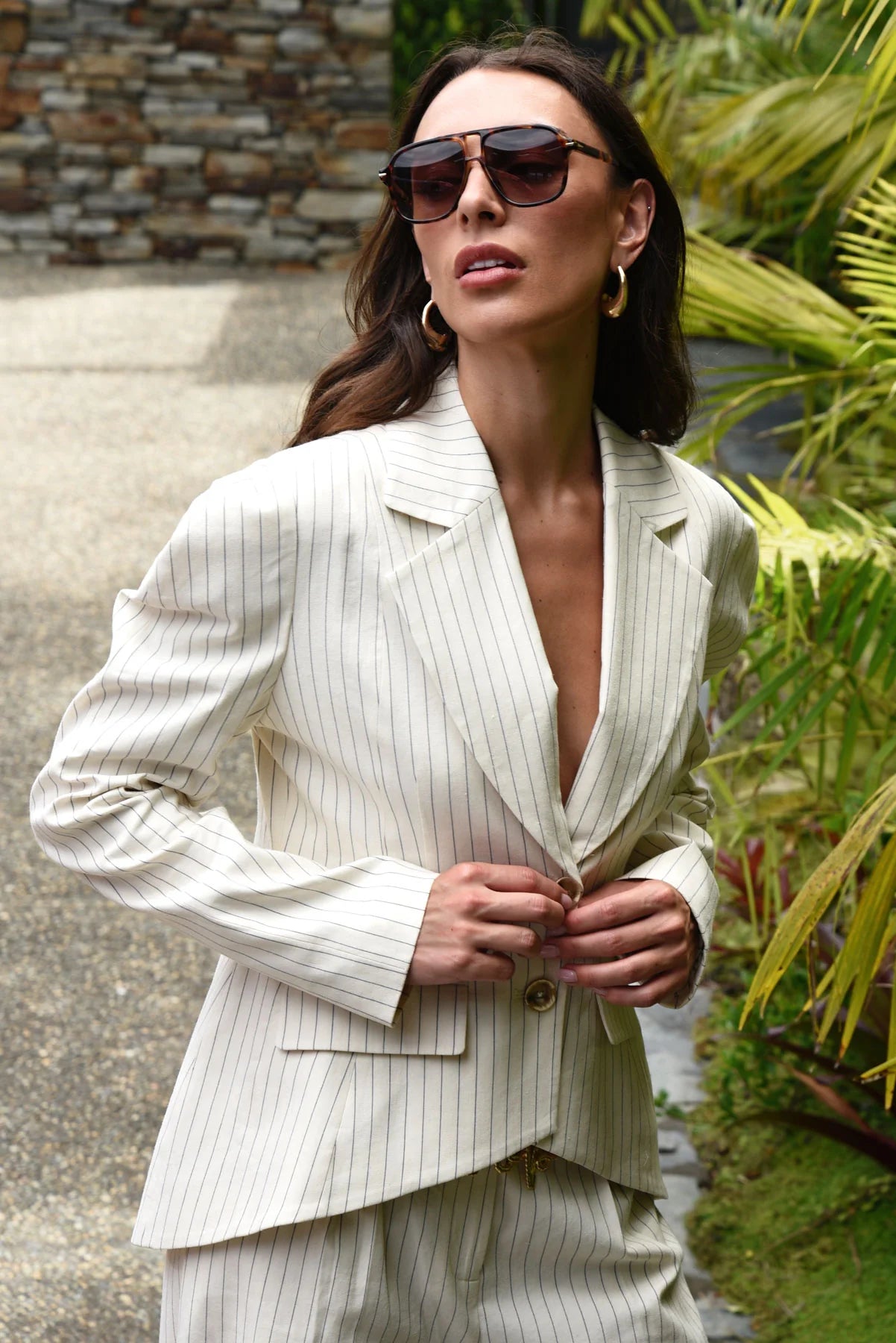 COOPER - TAILORED TO WIN JACKET - CREAM STRIPE