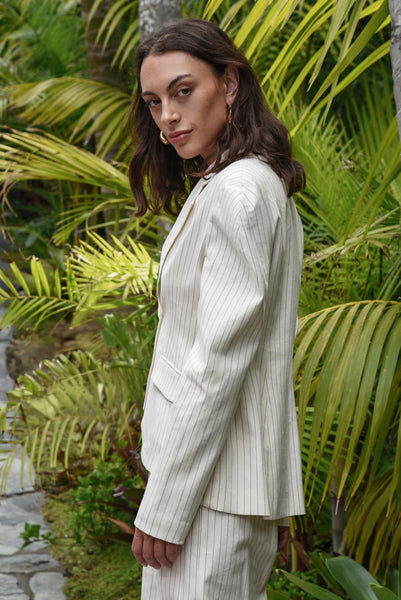 COOPER - TAILORED TO WIN JACKET - CREAM STRIPE