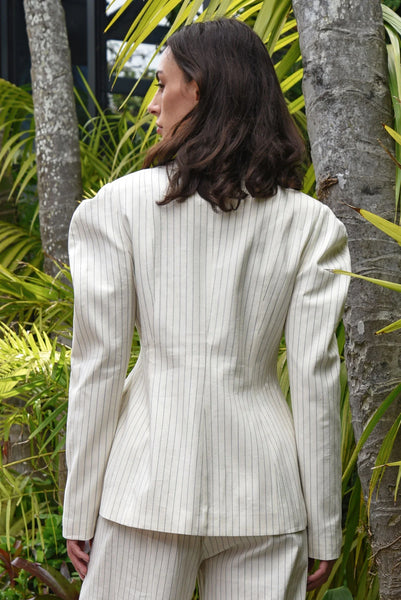 COOPER - TAILORED TO WIN JACKET - CREAM STRIPE
