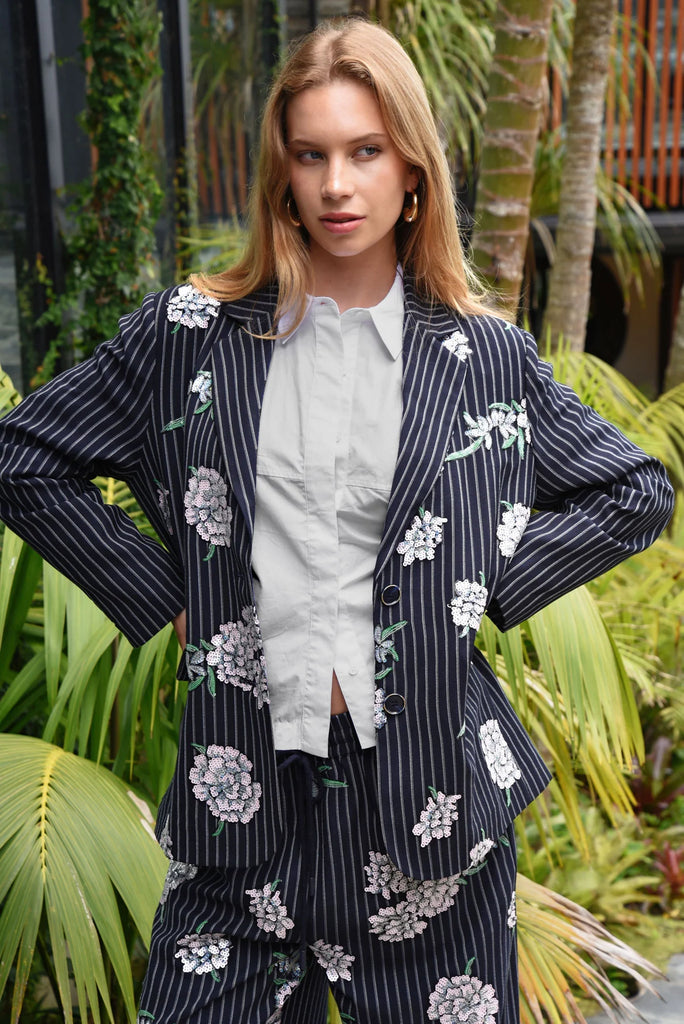 COOPER - SUITED FOR FAME BLAZER - SEQUIN PINSTRIPE