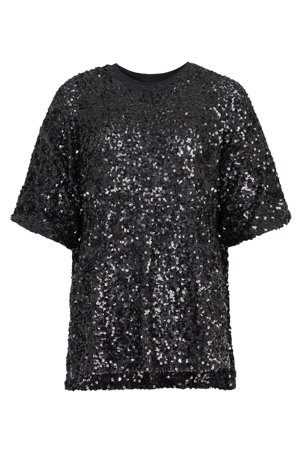 COOPER -  SHINE QUEEN TOP - BLACK