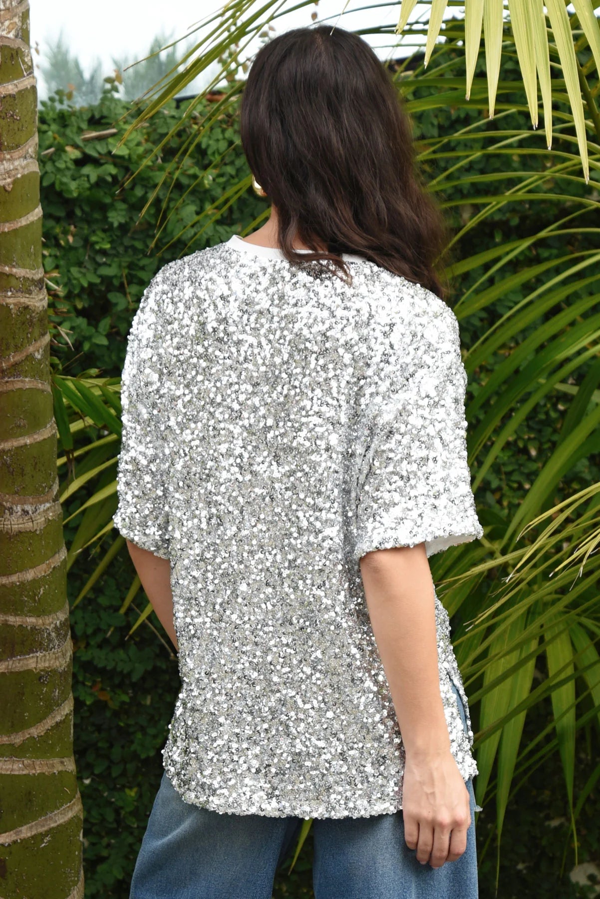 COOPER -  SHINE QUEEN TOP - SILVER