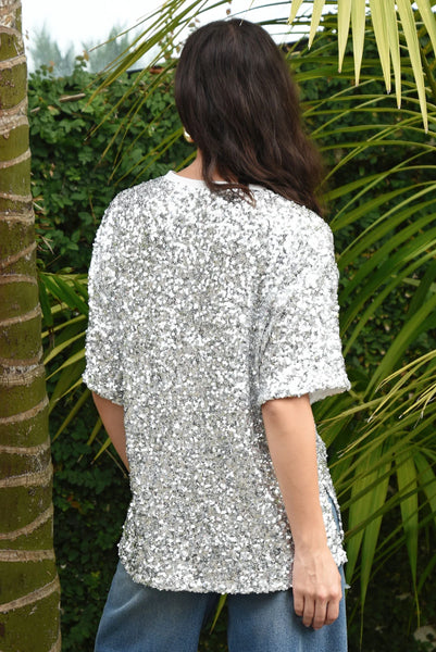 COOPER -  SHINE QUEEN TOP - SILVER
