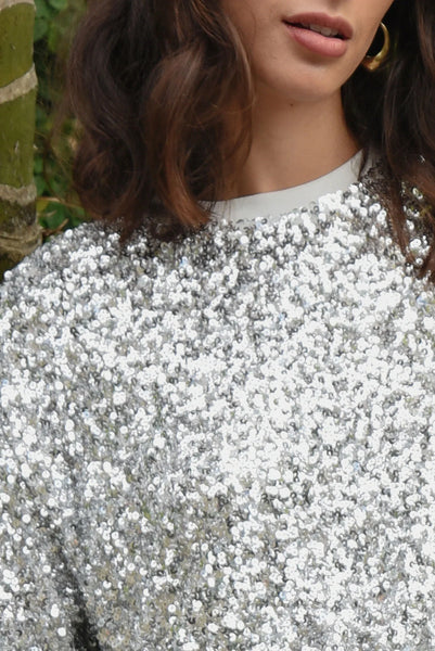 COOPER -  SHINE QUEEN TOP - SILVER