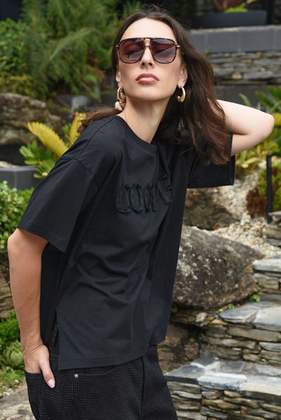 COOPER -  LOVE LETTERS T-SHIRT - BLACK