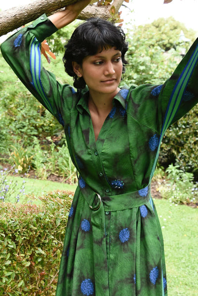 COOPER - WINTERFUL DRESS - GREEN FLORAL