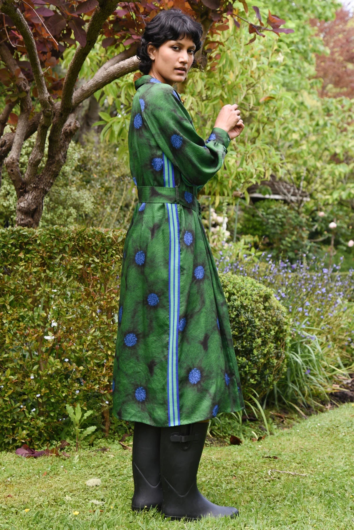 COOPER - WINTERFUL DRESS - GREEN FLORAL
