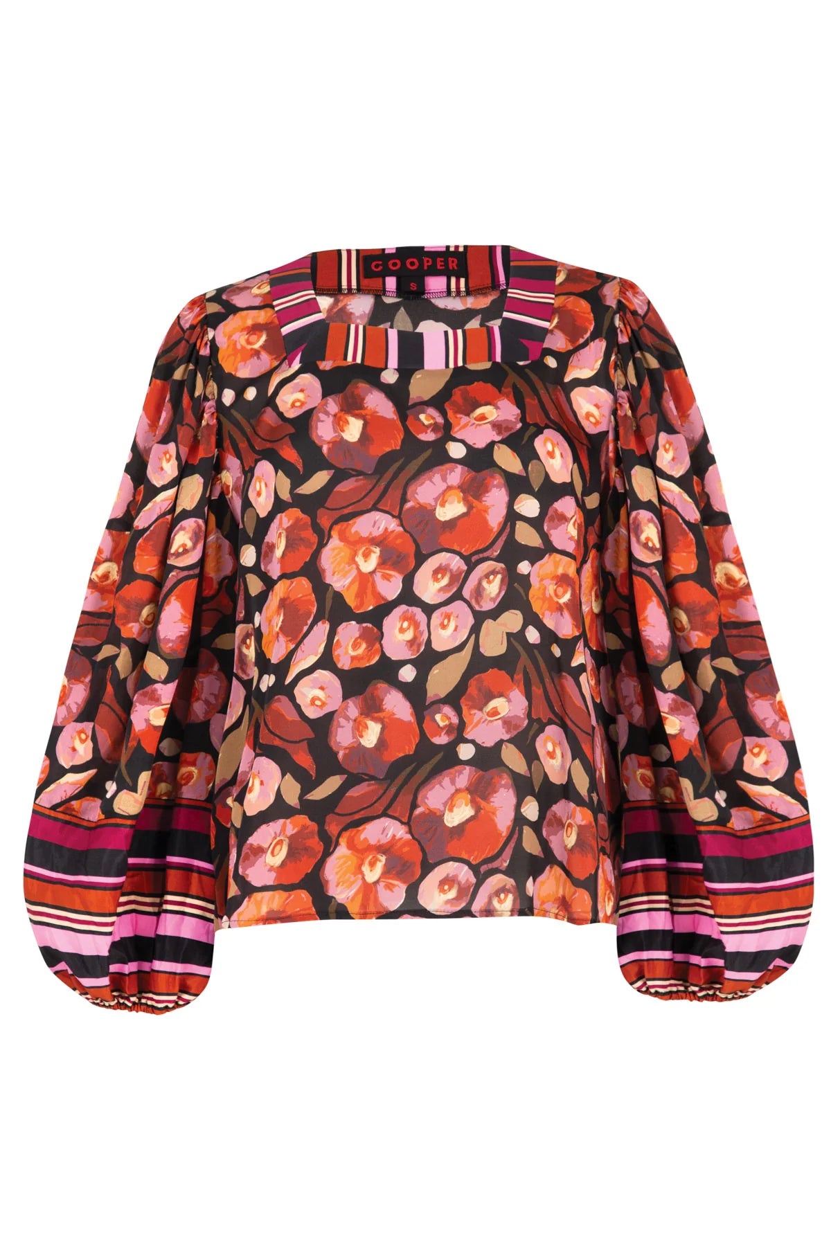 COOPER -THINK OUTSIDE THE SQUARE TOP - PINK MULTI FLORAL